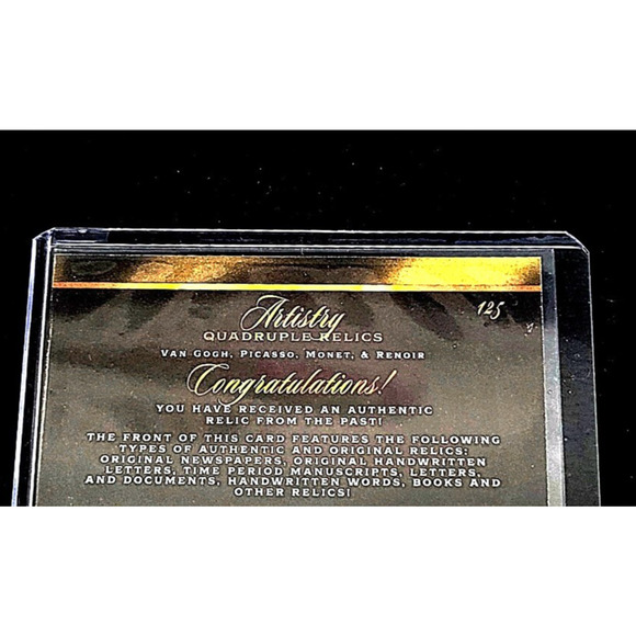 Authentic Picasso, Renoir, Monet and Van Gogh Piece of History Art Writing Relic - Picture 3 of 4